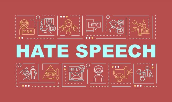 Hate speech red word concepts banner