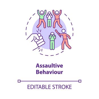 Assaultive behavior concept icon