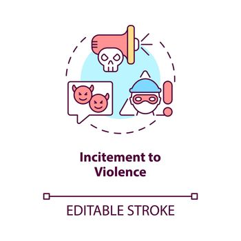 Incitement to violence concept icon