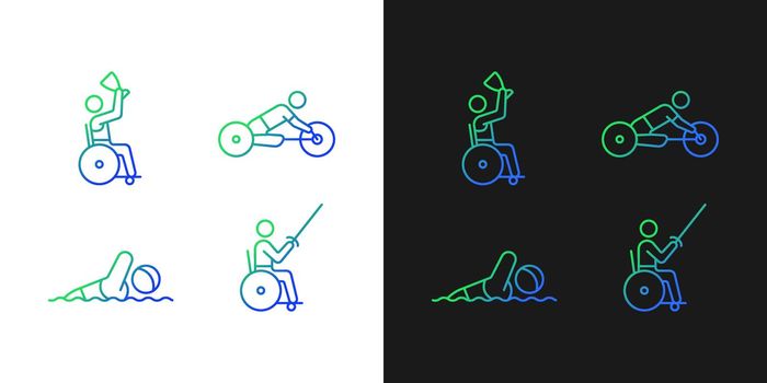 Adaptive contests gradient icons set for dark and light mode