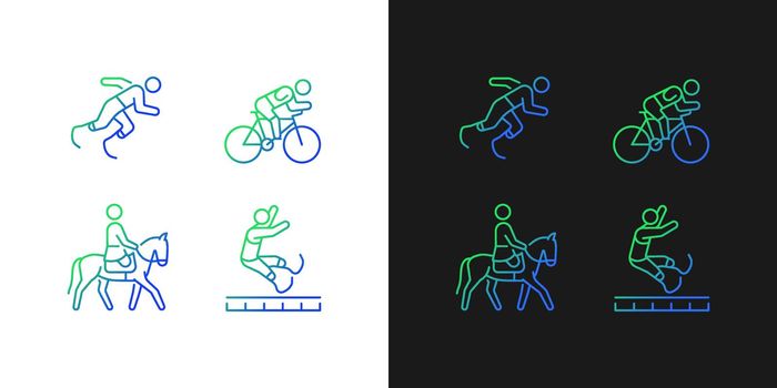 Adaptive sports gradient icons set for dark and light mode