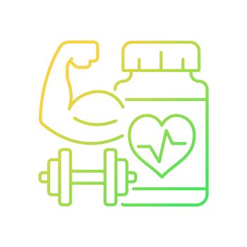 Cardiovascular supplements for athletes gradient linear vector icon