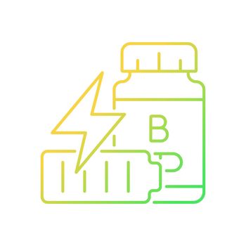 B vitamins for fatigue gradient linear vector icon