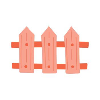 Garden wooden fence, partition wall. Vector illustration in a flat style on a white background