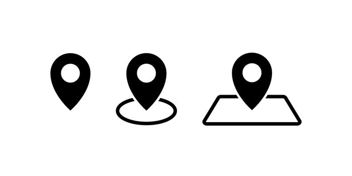 Pins location icons set simple design