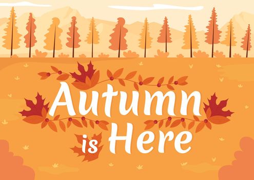 Autumn is here poster flat vector templates