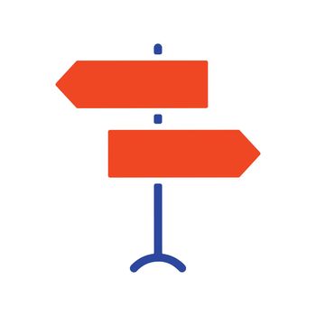 Signpost vector flat glyph icon. Navigation sign