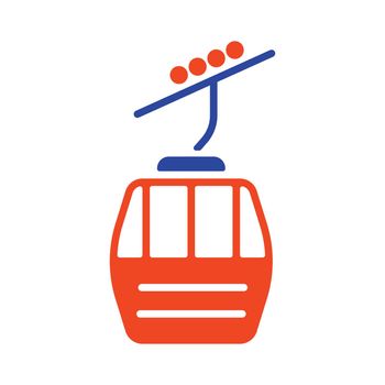 Ski lift gondola vector glyph icon