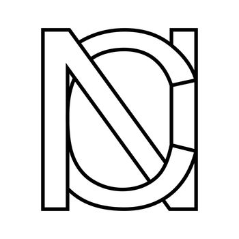Logo sign nc cn, icon sign interlaced letters n c