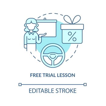 Free trial lesson blue concept icon