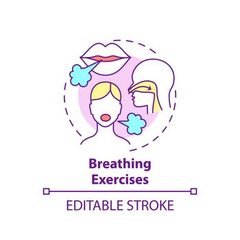 Breathing exercises concept icon