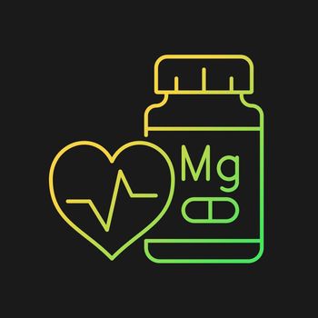 Magnesium supplements gradient vector icon for dark theme