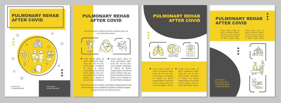 Lungs rehab after covid yellow brochure template
