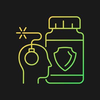 Anxiety supplements gradient vector icon for dark theme