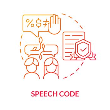 Speech code red gradient concept icon