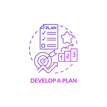 Develop plan purple gradient concept icon