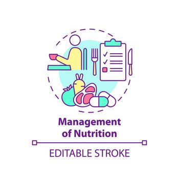 Management of nutrition concept icon