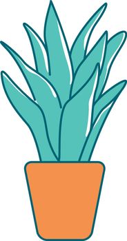 Houseplant flat color vector object