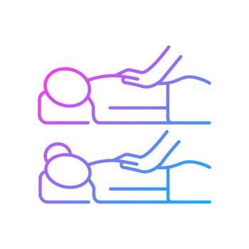 Couples massage gradient linear vector icon