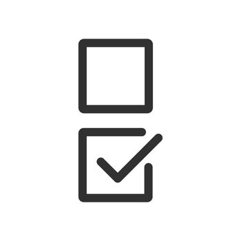 Checkbox set with blank and checked checkbox line art vector icon for apps and websites. editable stroke.
