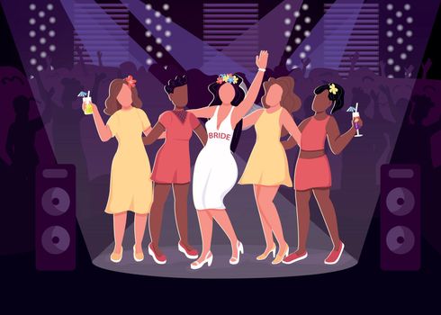 Nightclub party flat color vector illustration