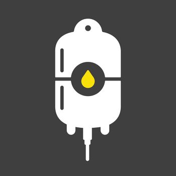 Blood bag vector icon. Medical sign
