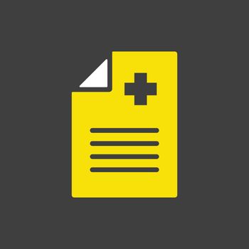 Medical report, clinical record vector icon