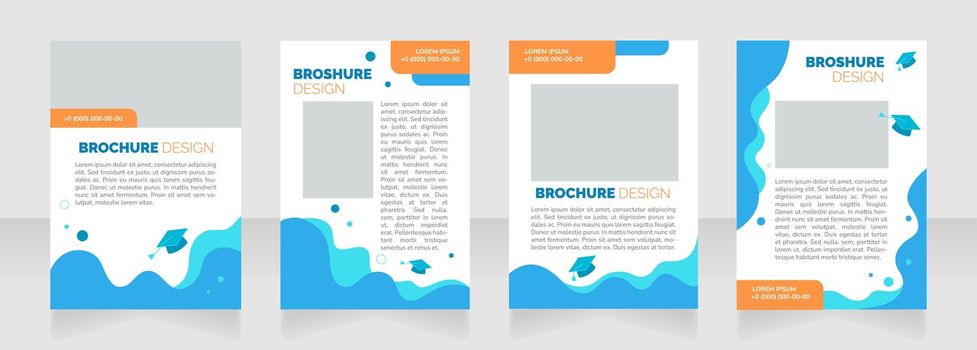 Undergraduate admission blank brochure layout design. Student preparation. Vertical poster template set with empty copy space for text. Premade corporate reports collection. Editable flyer paper pages