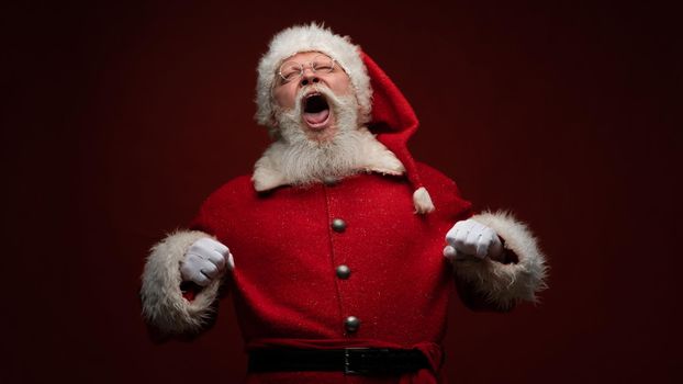 Santa claus laughing or sneezing
