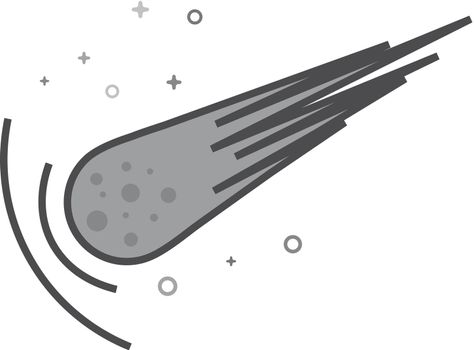 Flat Grayscale Icon - Comet