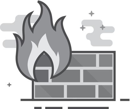 Flat Grayscale Icon - Firewall