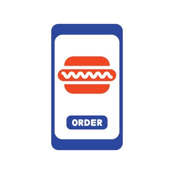 Fast food delivery service vector glyph icon. Hot dog symbol. Mobile app order food online website.
