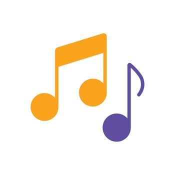 Music notes, song, melody or tune vector icon