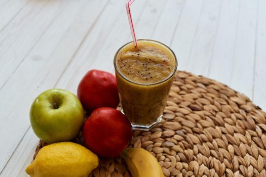 fruit drink smoothie vitamins dessert healthy food. High quality photo