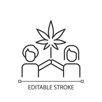 Cannabis culture linear icon