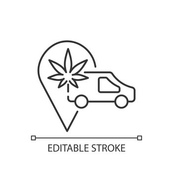 Cannabis transportation linear icon