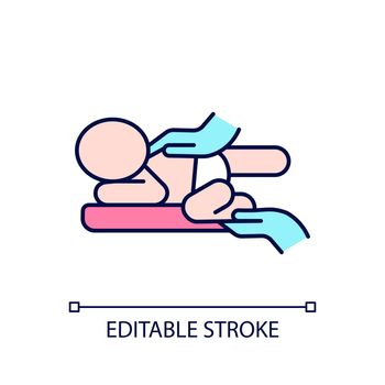 Infant massage RGB color icon