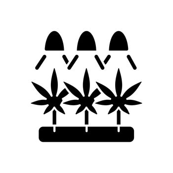 Cannabis cultivation black glyph icon