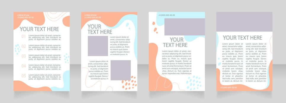 College promotion blank brochure layout design. Higher education guide. Vertical poster template set with empty copy space for text. Premade corporate reports collection. Editable flyer paper pages