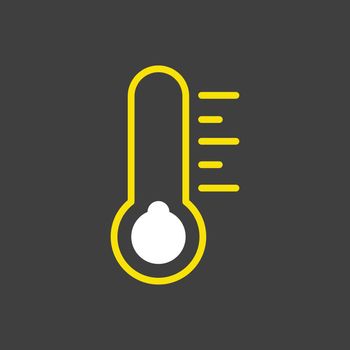 Thermometer cold vector glyph icon on dark background. Meteorology sign. Graph symbol for travel, tourism and weather web site and apps design, logo, app, UI