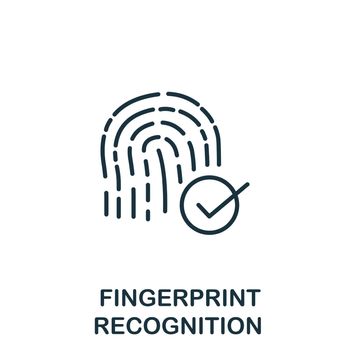 Fingerprint Recognotion icon from authentication collection. Simple line element Fingerprint Recognotion symbol for templates, web design and infographics