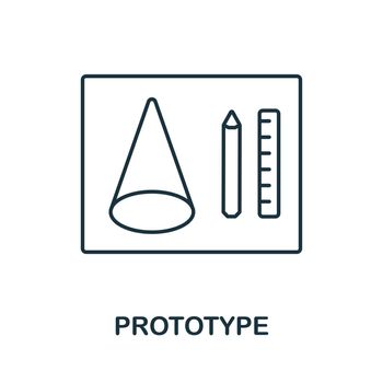 Prototype icon from 3d printing collection. Simple line Prototype icon for templates, web design and infographics