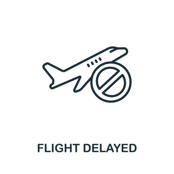 Flight Delayed icon from airport collection. Simple line Flight Delayed icon for templates, web design and infographics