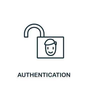 Authentication icon from authentication collection. Simple line element Authentication symbol for templates, web design and infographics