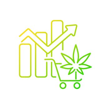 Global legal marijuana market gradient linear vector icon