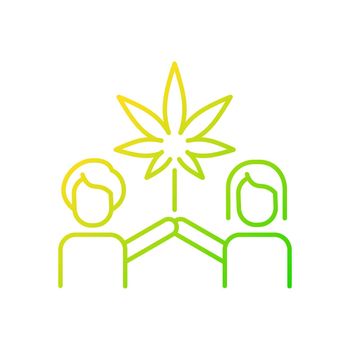 Cannabis culture gradient linear vector icon