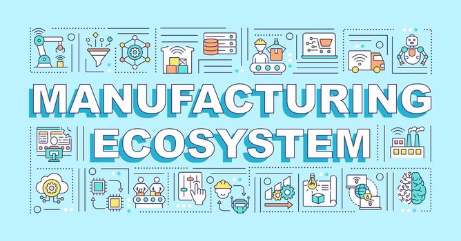 Manufacturing ecosystem word concepts banner