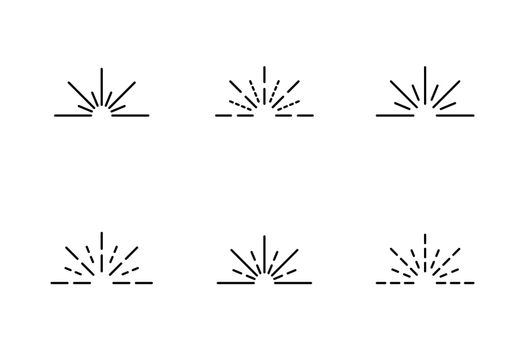Rays icon symbol set simple design