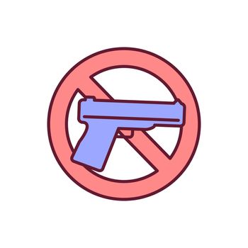 Ban guns RGB color icon