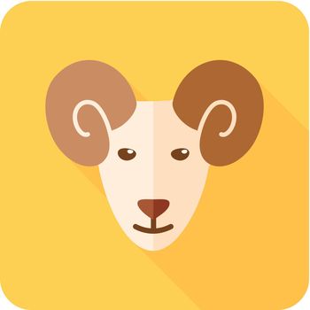 Sheep flat icon with long shadow